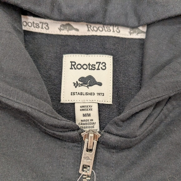 Roots 73 Jacket Adult M Black Canmore Eco ¼ Zip Hoodie Cotton Nashville Music - Picture 4 of 8